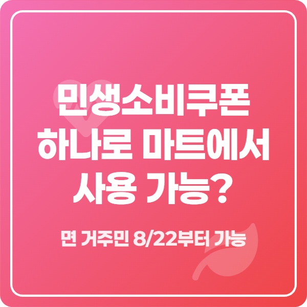 민생회복 소비쿠폰, 사용처 대폭 확대