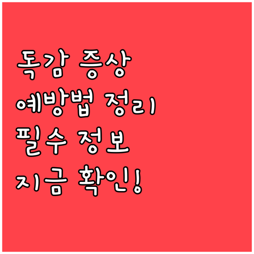 독감 증상과 예방법 완벽 정리! 지금
