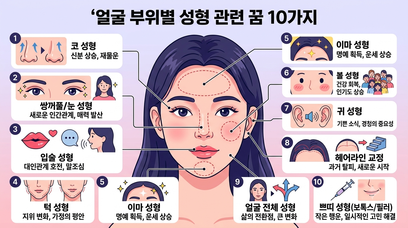 얼굴 부위별 성형 관련 꿈 10가지