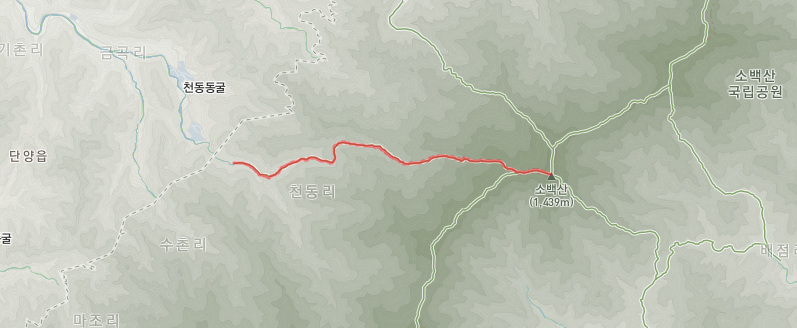 천동계곡지도