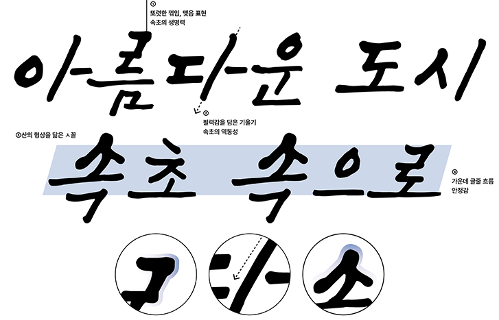 속초바다손글씨체 특징