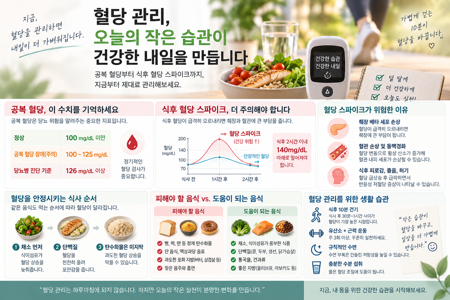건강검진 공복 혈당 검사 결과를 확인하는 모습