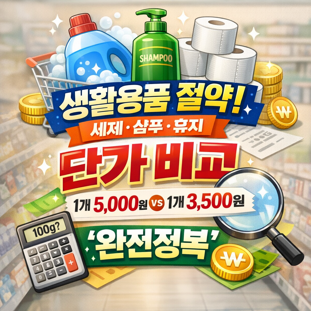 생활용품 절약: 세제&middot;샴푸&middot;휴지 &lsquo;단가 비교&rsquo; 완전정복