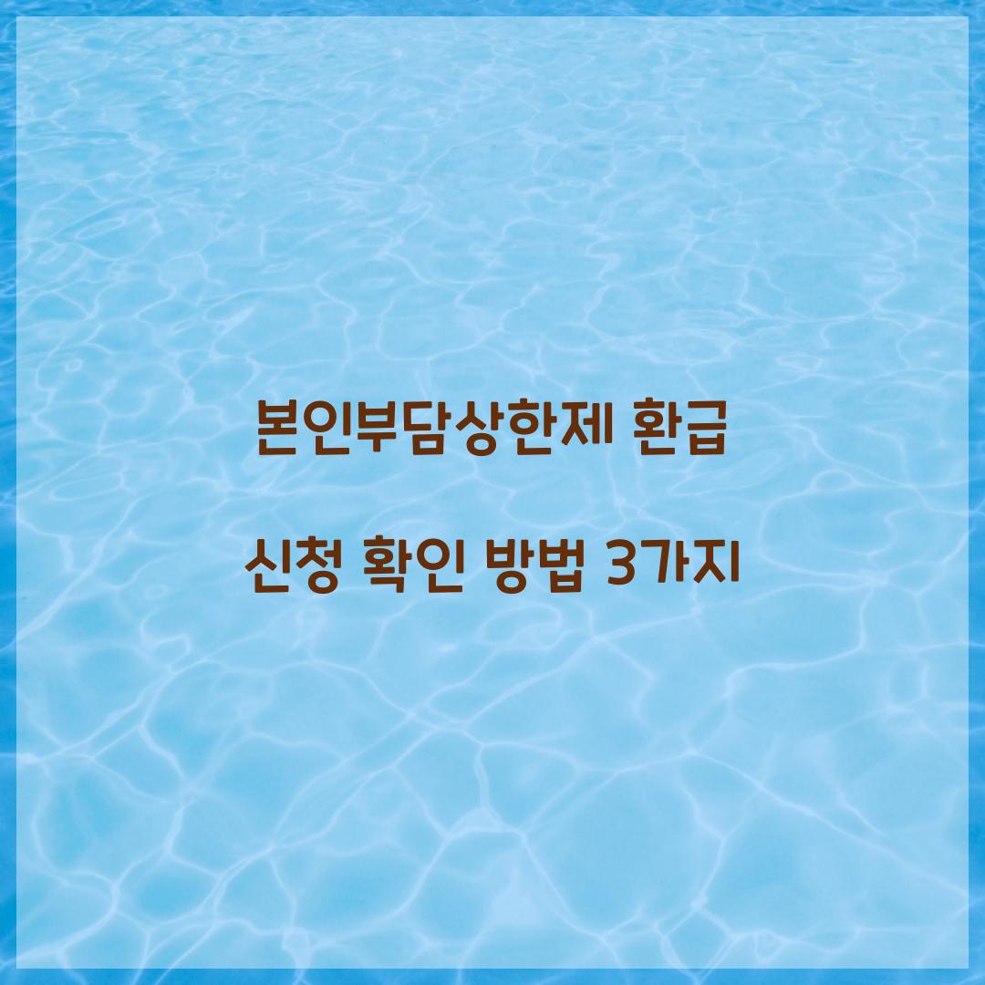 본인부담상한제 환급 신청 확인 방법 3가지