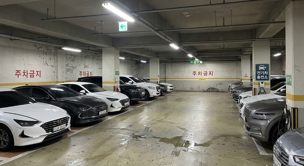 실내 주차장 모습