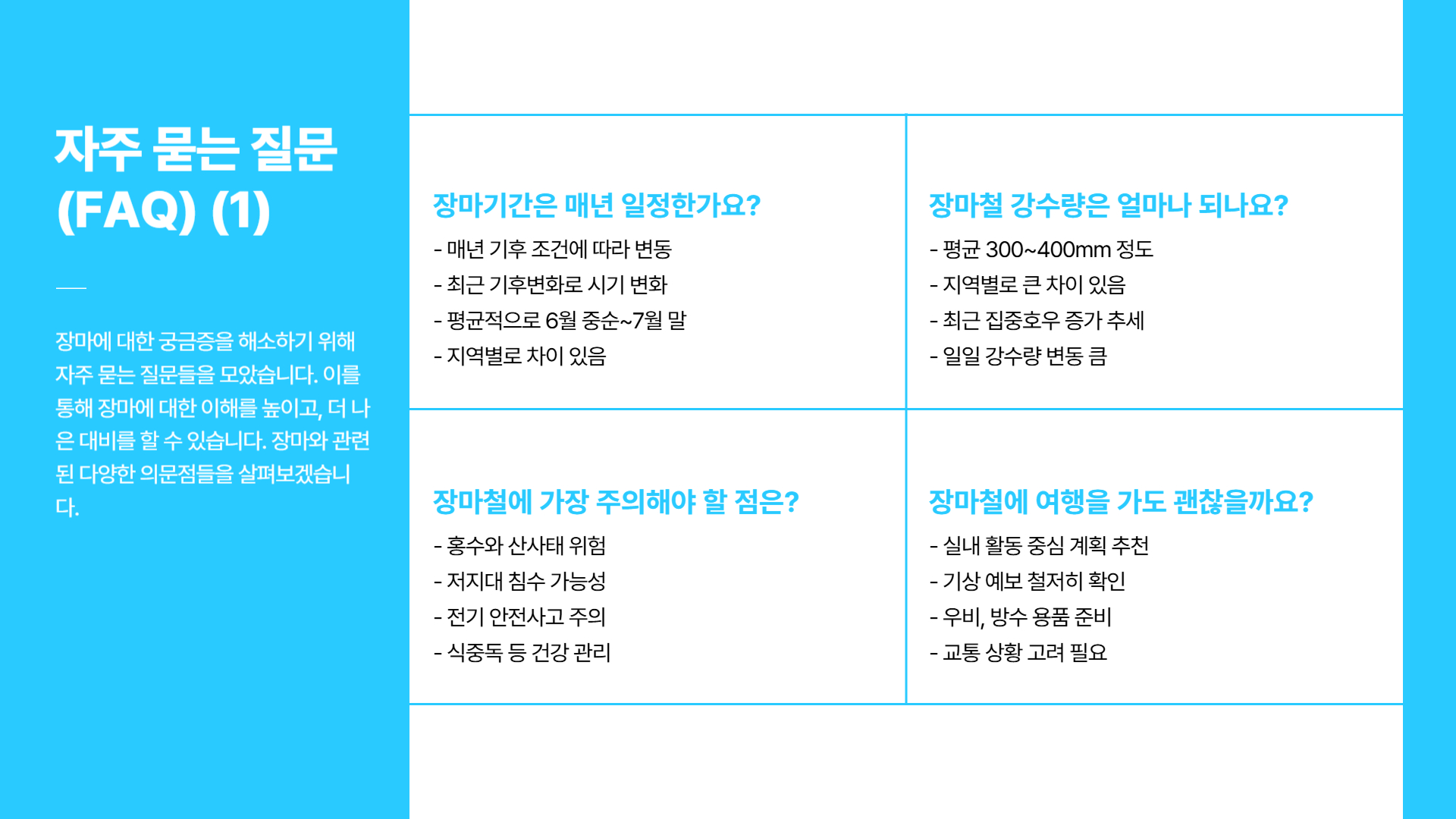 2025 장마기간 시기, 지역별 차이