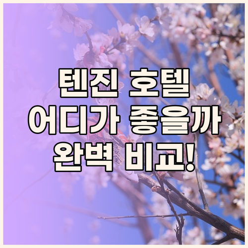 텐진 호텔 완벽 비교! 위치, 가격,