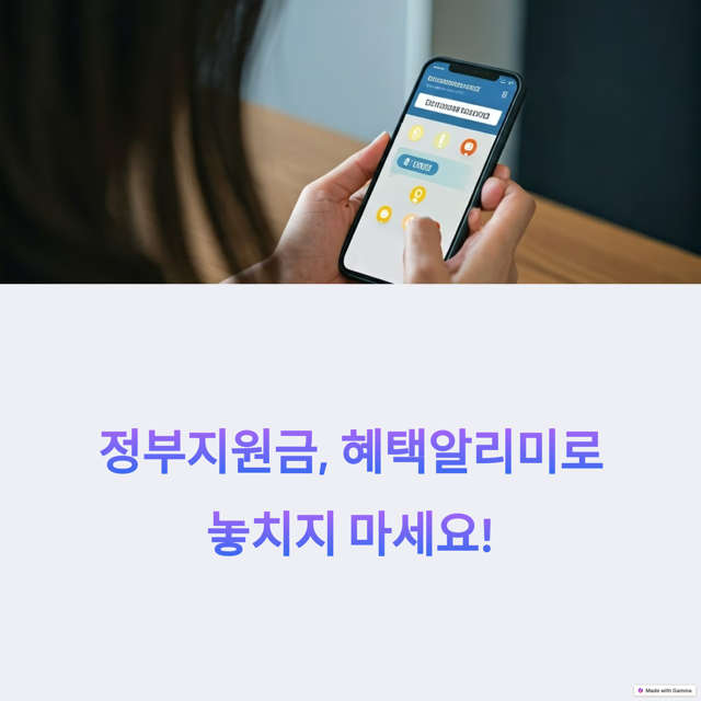 정부지원금 혜택알리미