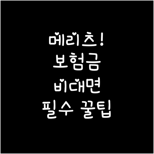 메리츠화재 소액 고액 보험금 비대면 ..