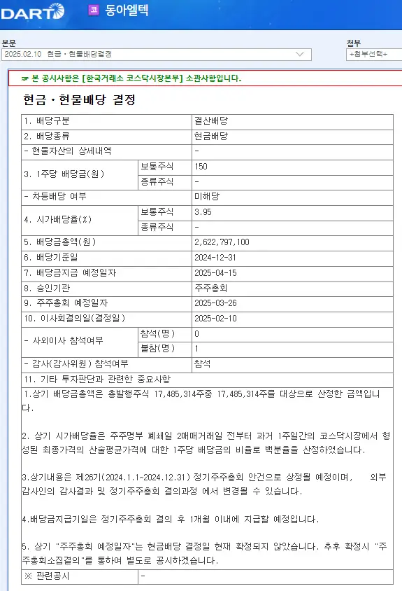 동아엘텍(088130) 2025년 배당락일