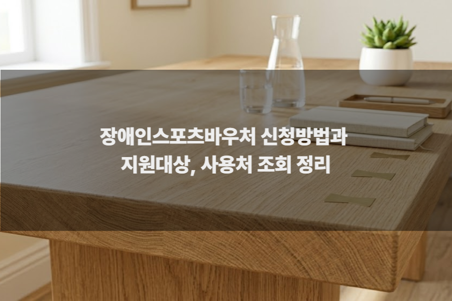 장애인스포츠바우처 신청방법과 지원대상, 사용처 조회 정리
