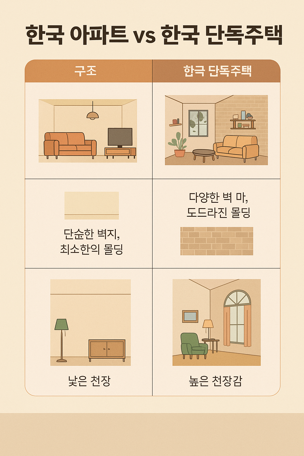 한국 아파트vs단독주택 관련 사진.