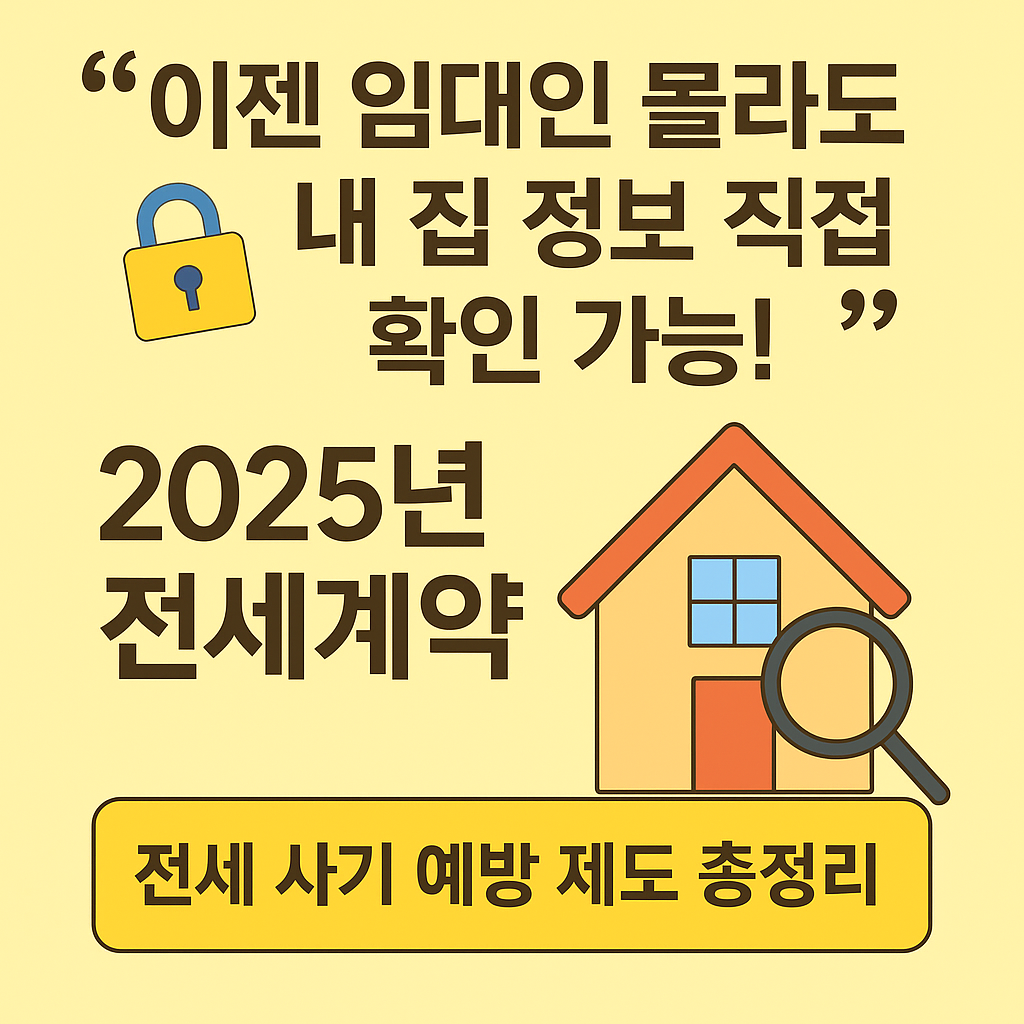 2025 전세계약 사기 예방 꿀팁