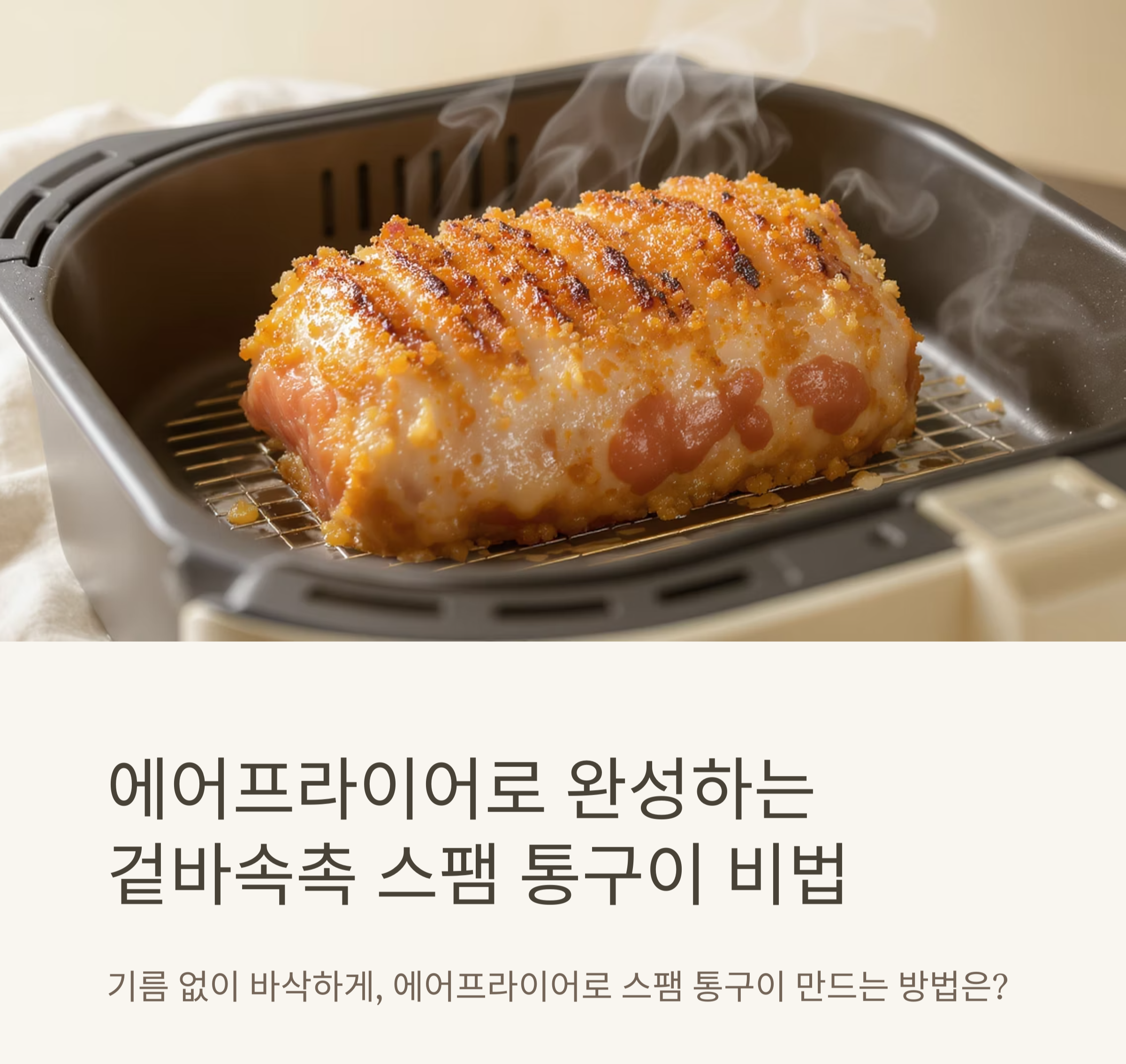 에어프라이어로 완성하는 겉바속촉 스팸 통구이 비법
