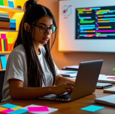 프로그래밍 언어 선택해서 AI 개발하는 학생