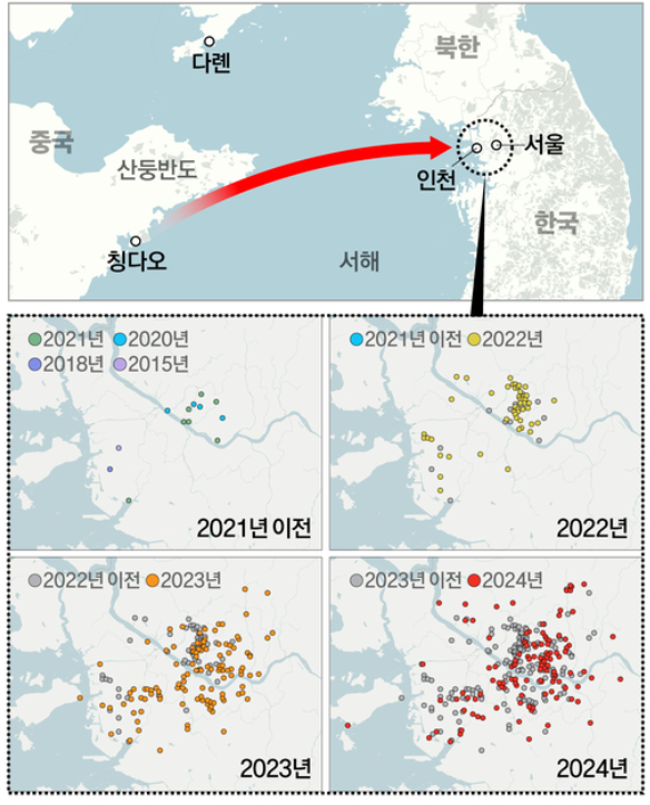 러브버그 유입경로: 중앙일보(출처) 국립생물자원관(자료)