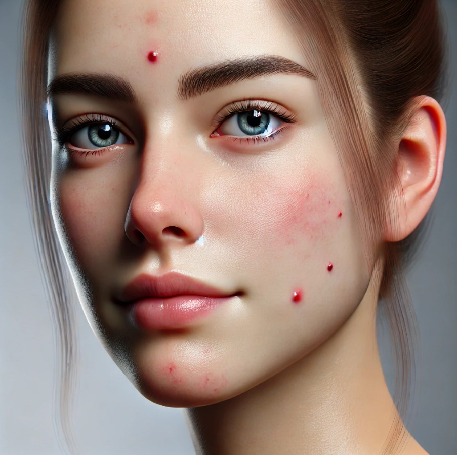 얼굴 부위별 여드름 관련 이미지