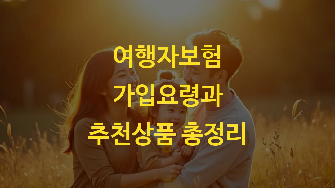여행자보험 가입요령과 추천상품 총정리