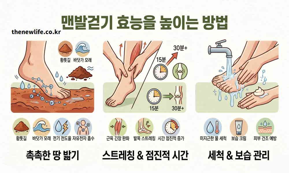맨발걷기 효능 높이는 방법