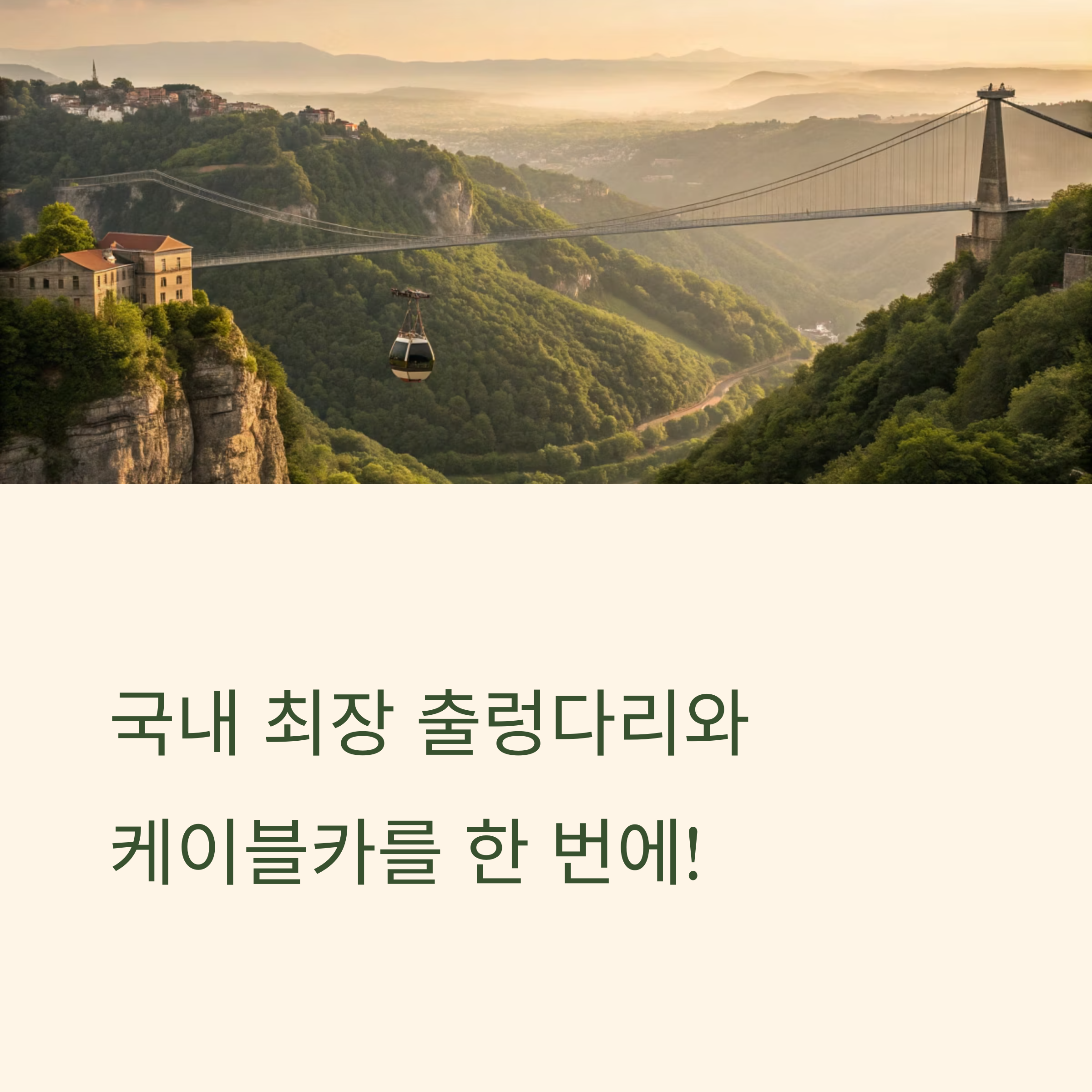 국내 최장 출렁다리와 케이블카, 원주 소금산 그랜드밸리