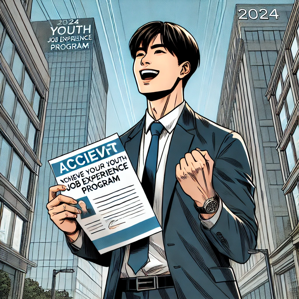 취업 성공을 축하하며 기뻐하는 청년