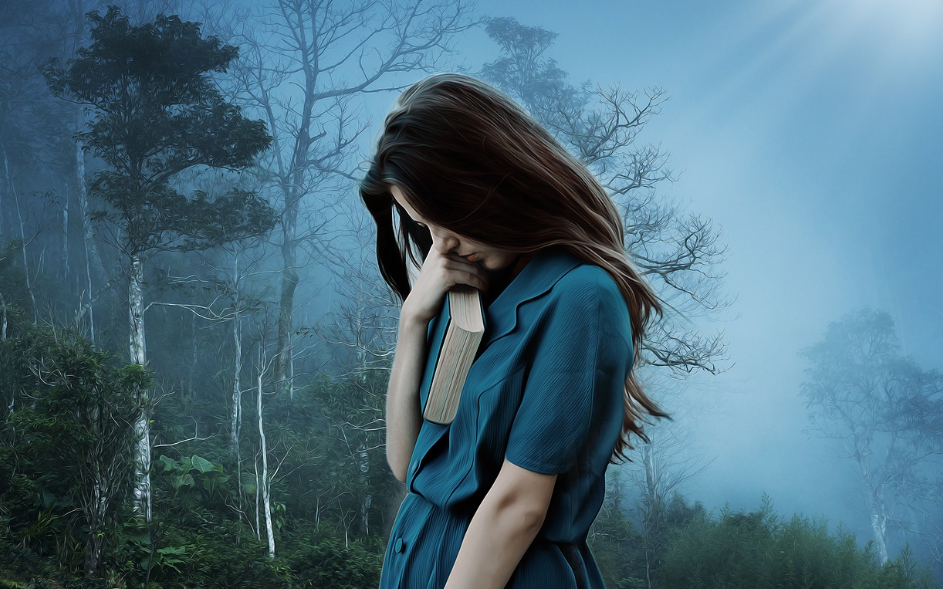 외로운 소녀의 모습