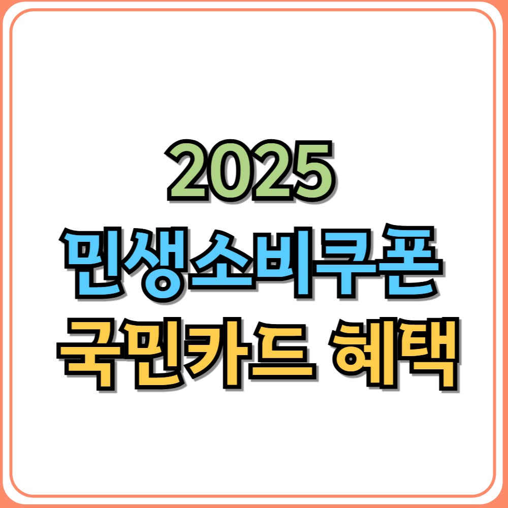 2025 민생소비쿠폰 국민카드 혜택