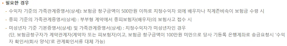 한화생명 보험금 청구 청구서류 청구서 양식