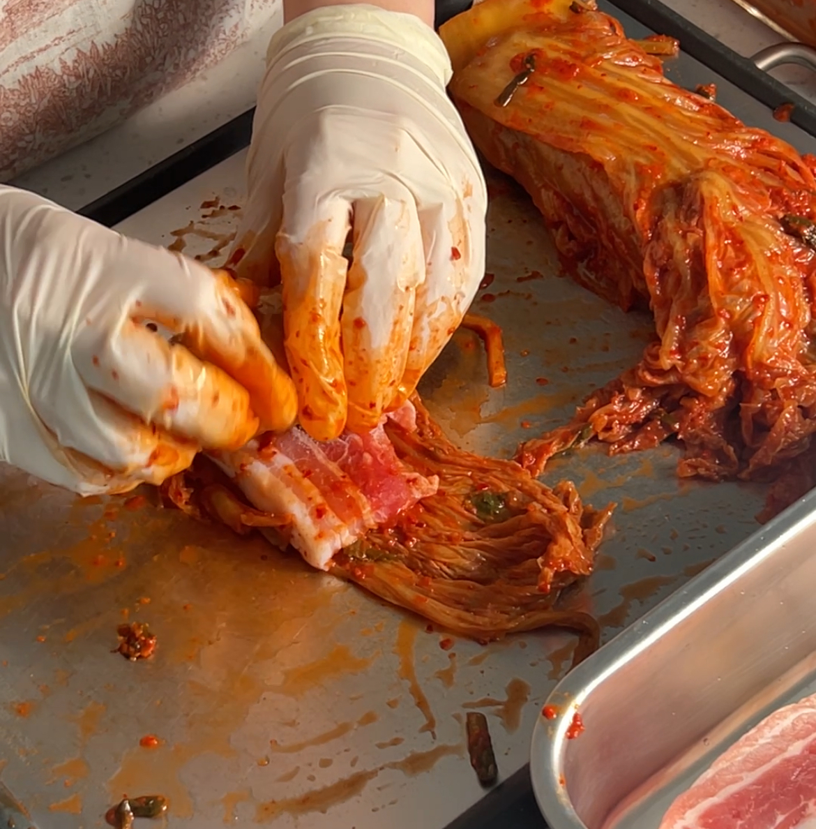 삼겹말이김치찜