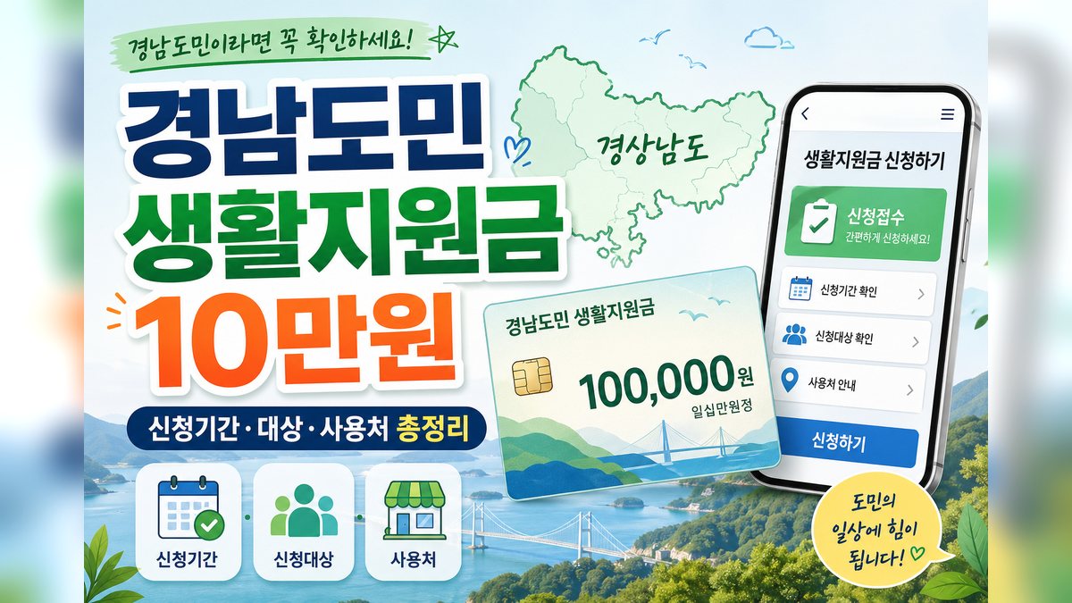 경남도민 생활지원금 신청방법 2026 10만원 대상 기간 사용처 총정리