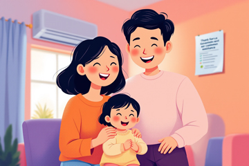 에너지바우처로 혜택 받은 가족의 모습