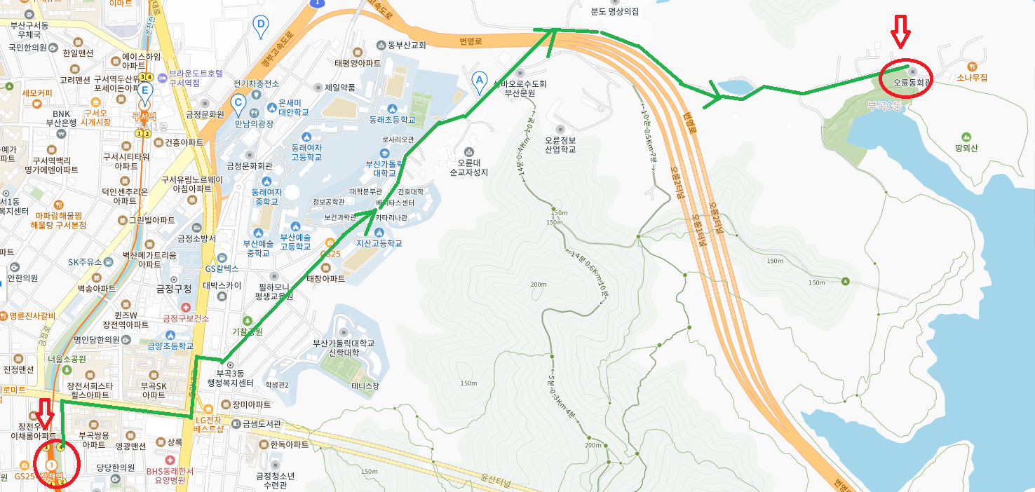 오륜대 땅뫼산 황토숲길 맨발걷기1