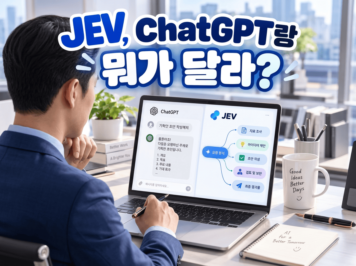 JEV와 ChatGPT 역할 차이를 한눈에 보여주는 이미지 (1)