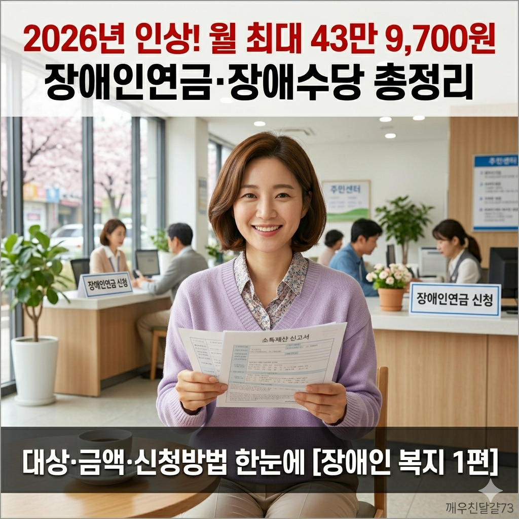 [장애인 복지 1편] 2026 장애인연금&middot;장애수당 총정리 &mdash; 월 최대 43만 9,700원