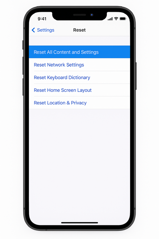 아이폰 초기화 방법에 관한 사진