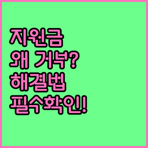 민생지원금 결제 거부 이유와 해결 방..