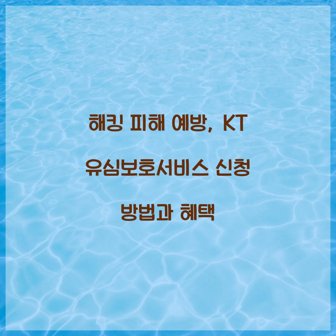 해킹 피해 예방: KT 유심보호서비스 긴급 가입 절차