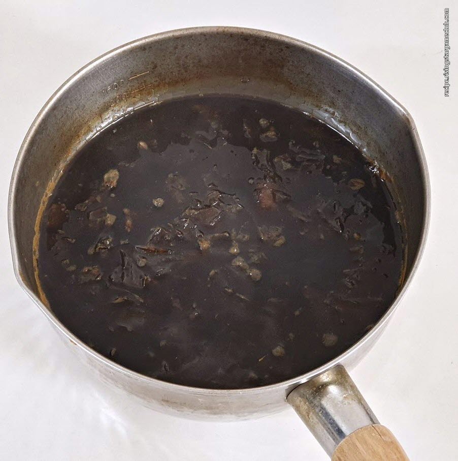 판모밀국수의 육수(쯔유)가 완성된 사진