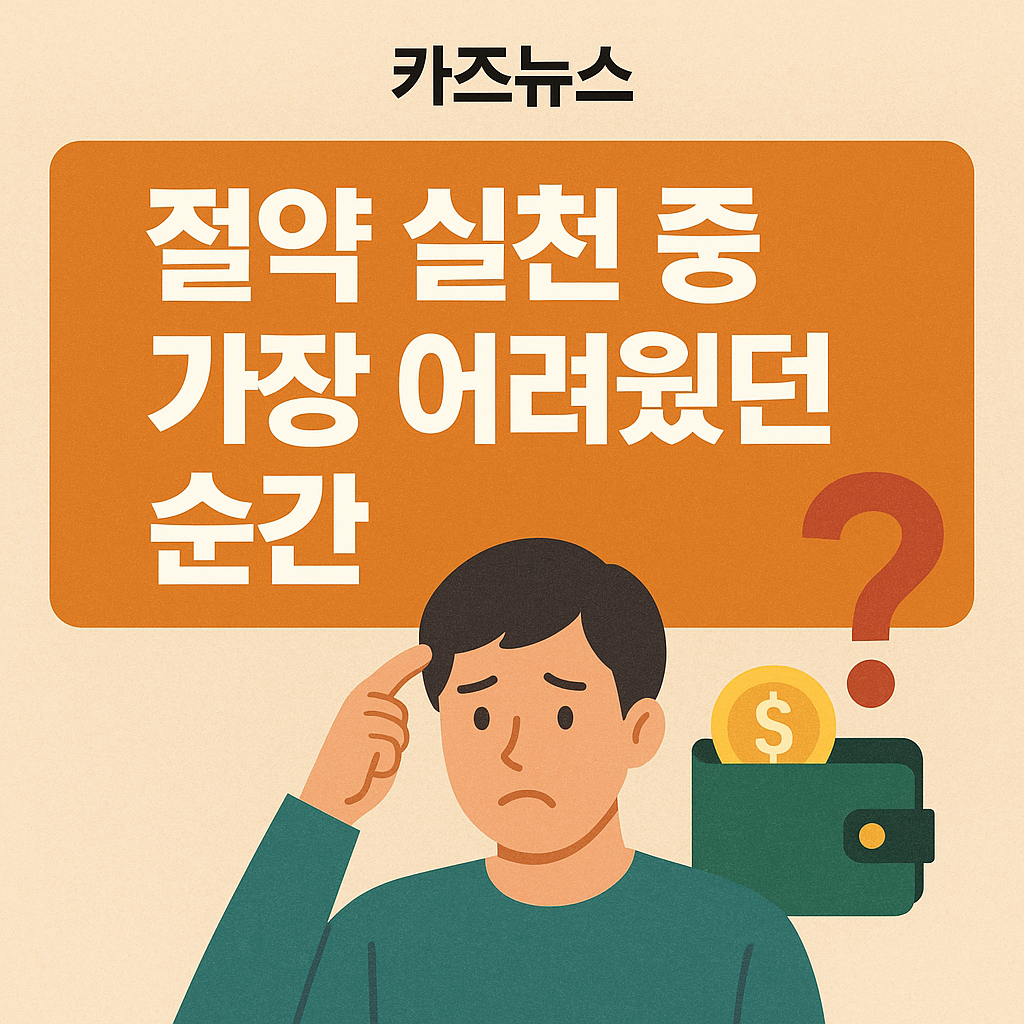 절약 실천 중 가장 어려웠던 순간