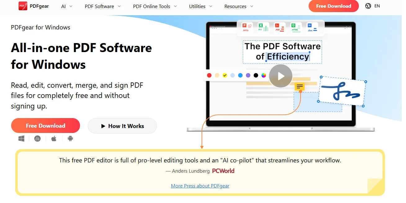 무료 PDF 편집 프로그램 PDFGear 다운로드