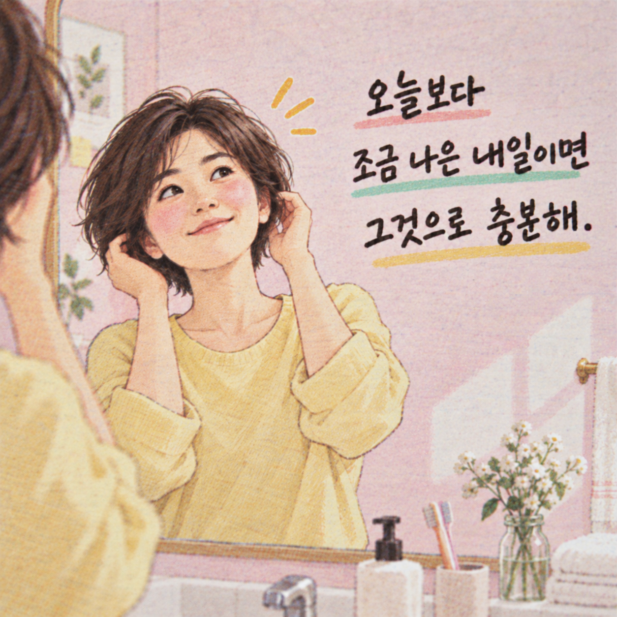 오늘보다 조금 나은 내일이면 충분하다는 짧고 좋은 응원 문구