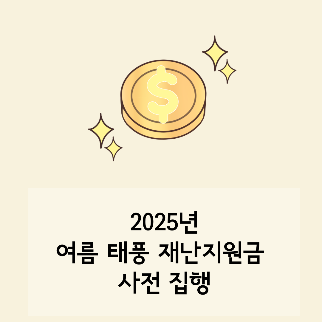 여름 태풍 재난지원금 사전 집행