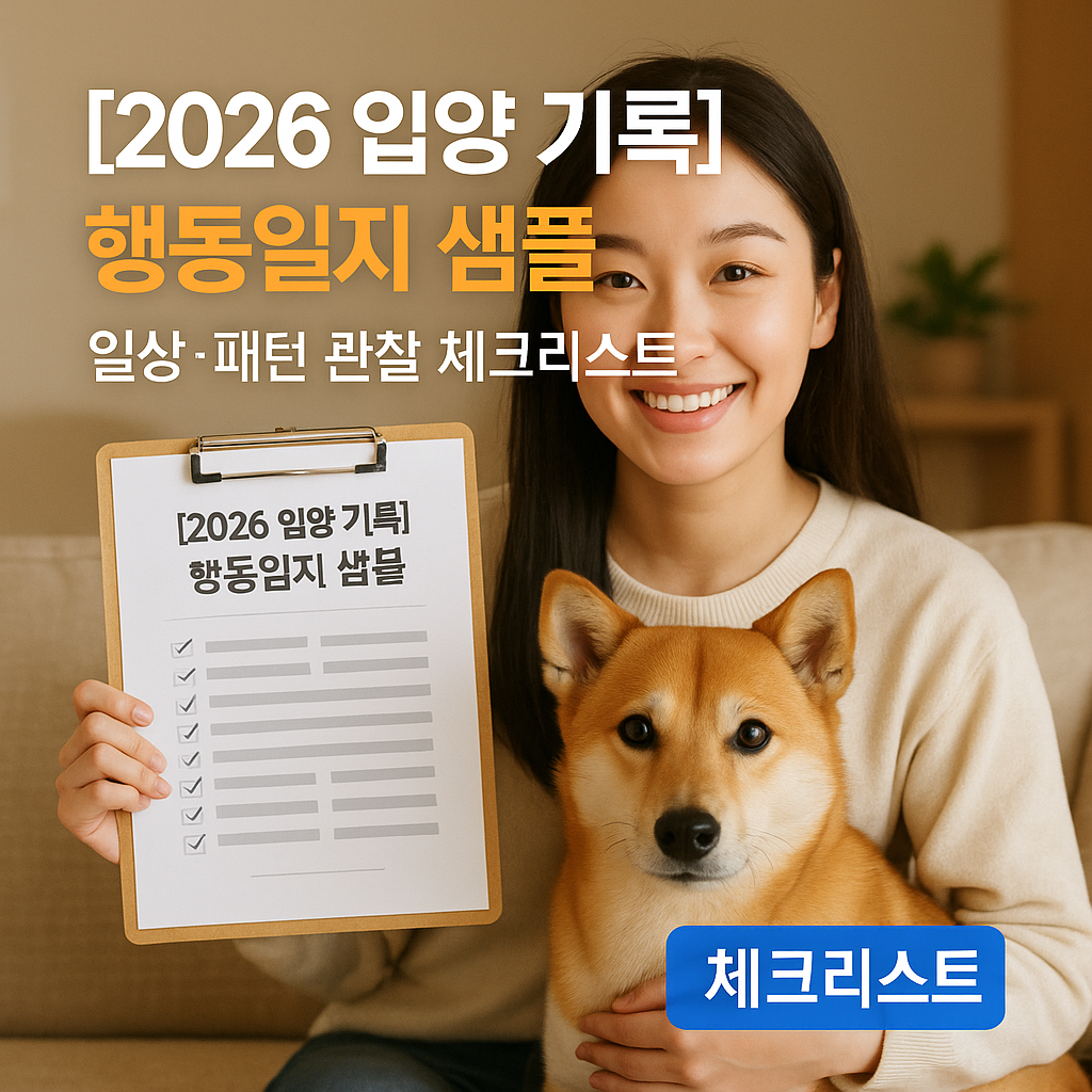 [2026 입양 기록] 행동일지 샘플 ｜ 일상·패턴 관찰 체크리스트