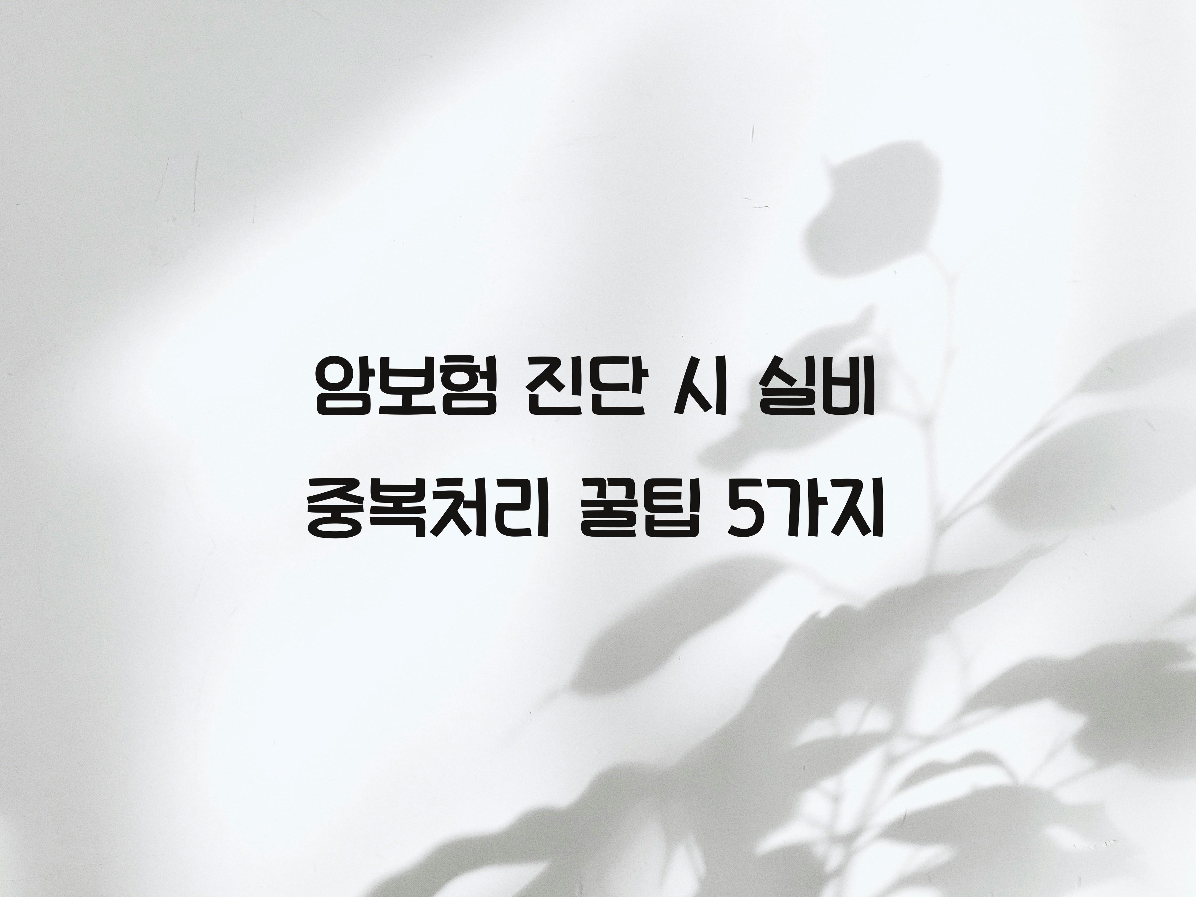 암보험 진단 시 실비 중복처리