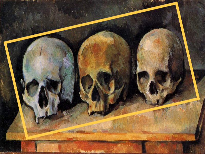 폴 세잔 『세 개의 해골 (Three Skulls)』-중요 부분 하이라이트