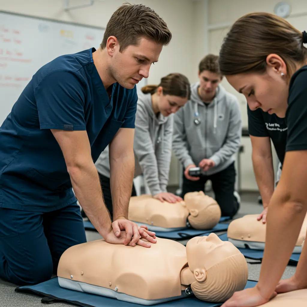 성인 CPR 하고 있는 이미지