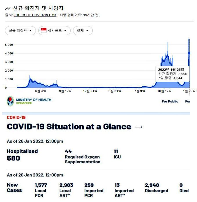 싱가포르 코로나 현황