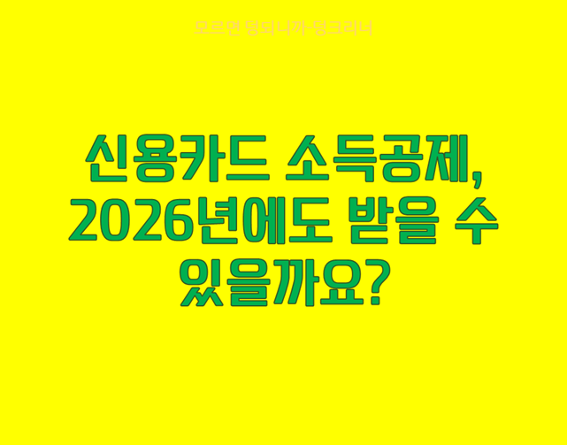 세수 부족 17조, 신용카드 소득공제 연장 논란 총정리
