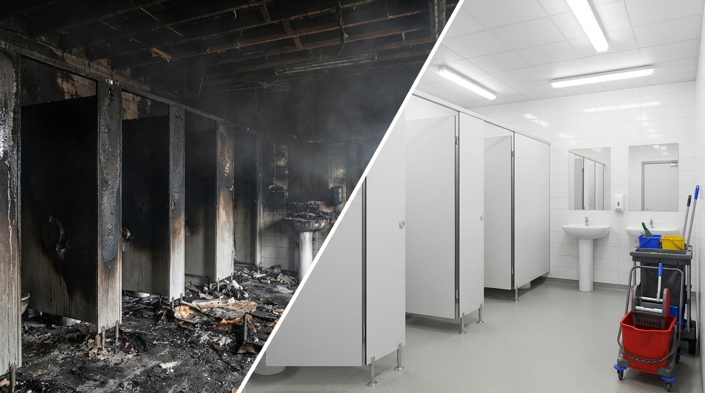 여수 화재청소 후 복구중