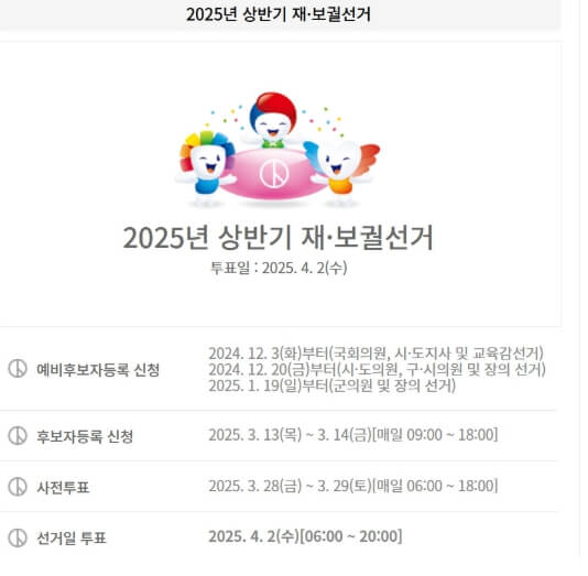 [2025.04.02] 사전투표소 위치 투표방법 총정리(+재보궐선거지역)